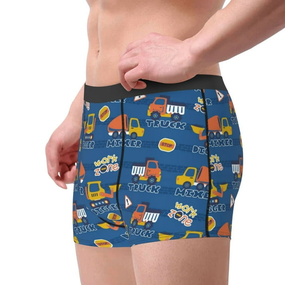 Haiem Construction Vehicles Men's Boxer Briefs, Every Day Comfort Stretch Cotton Moisture-Wicking Underwear-XX-Large