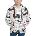 thumbnail image 1 of Haiem Cool Chicken Pattern Boys Hoodie, Youth Pullover Hooded Sweatshirt, Kangaroo Pocket Hoodie for Kids Girls -Medium, 1 of 6