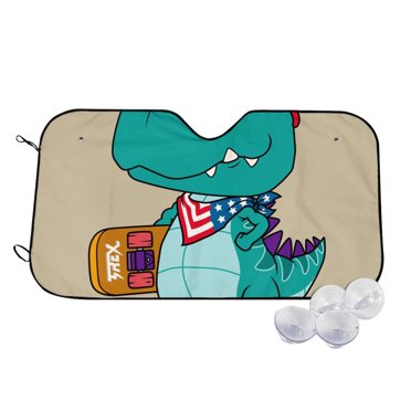 Personalised Cool Dude Skateboard Dinosaur Name Car Sun Shade Screen For Child – UK Made, Folding Privacy Shade
