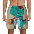 thumbnail image 1 of Haiem Cool Dino Playing Skateboard Mens Swim Trunks with Compression Liner 2 in 1 Swimming Shorts Stretch Swimwear Quick Dry,Board Shorts-Small, 1 of 9