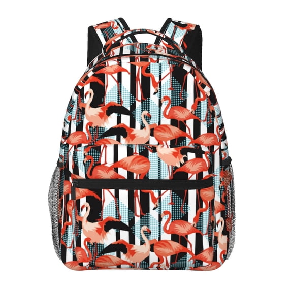 Haiem Cool Flamingo Printed School Backpack,Casual Travel Lightweight Backpack,Durable Comfortable Multifunctional Backpack,Laptop Backpack