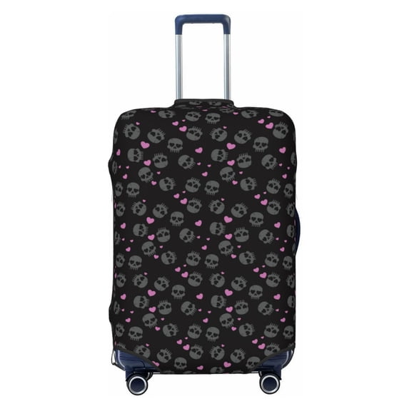 Haiem Cool Skull Love Luggage Cover Printed Suitcase Covers for Luggage Elastic Washable Suitcase Protector Fits 18-32 Inch Luggage-Large