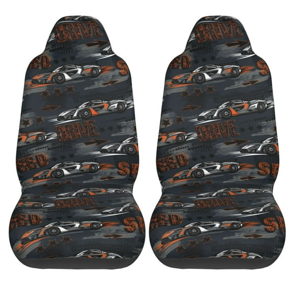 Haiem Cool Sports Car Printed Car Seat Covers Set of 2, Universal Fit Car Seat Covers,Protective Seat Covers,Comfortable Car Seat Covers, Easy Installation Seat Covers, Vehicle Seat Covers