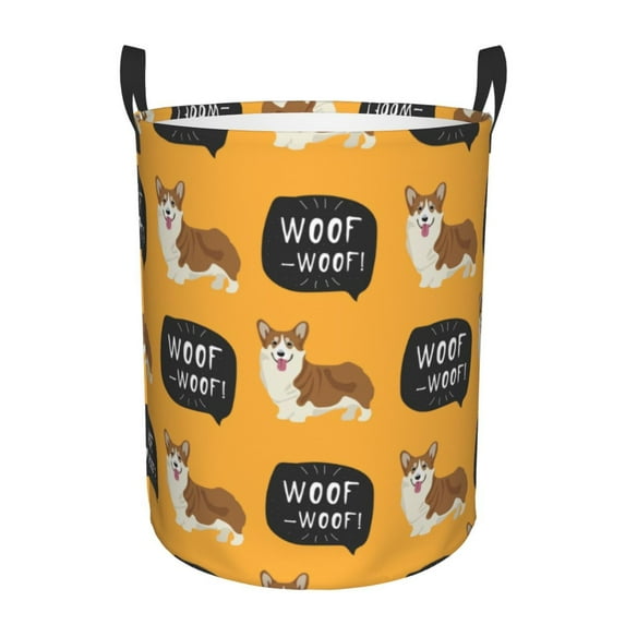Haiem Corgi Laundry Basket, Laundry Hamper, Collapsible Laundry Baskets, Dirty Clothes Hamper, Waterproof with Handles for College Dorm, Family-Small