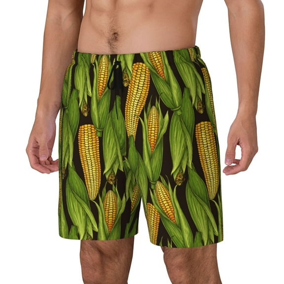 Haiem Corn 2 Mens Swim Trunks with Compression Liner 2 in 1 Swimming Shorts Stretch Swimwear Quick Dry,Board Shorts-