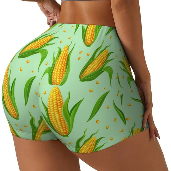 Haiem Corn 7 No Front Seam Biker Shorts for Women Yoga Workout Gym Bike Shorts with Tummy Control Moisture-Wicking-XX-Large