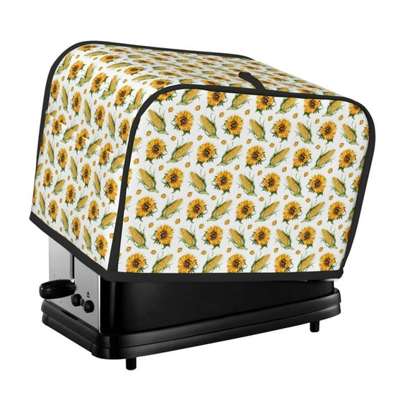 Haiem Corn Sunflowers Print Toaster Covers 2 Slice Wide Slot,Bread Dust Cover & Fingerprint Protection,Bread Machine Cover,Appliance Covers