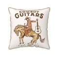 thumbnail image 1 of Haiem Cowboy Rodeo Guitar Print Velvet Soft Solid Decorative Square Throw Pillow Covers Set with Elegant Piping Christmas Cushion Case for Sofa Bedroom Car-16"x16", 1 of 8