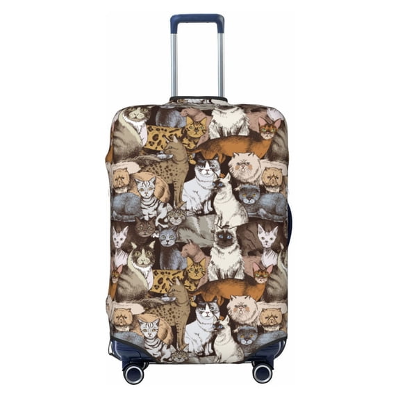 Haiem Cut Cats Luggage Cover Printed Suitcase Covers for Luggage Elastic Washable Suitcase Protector Fits 18-32 Inch Luggage-Large