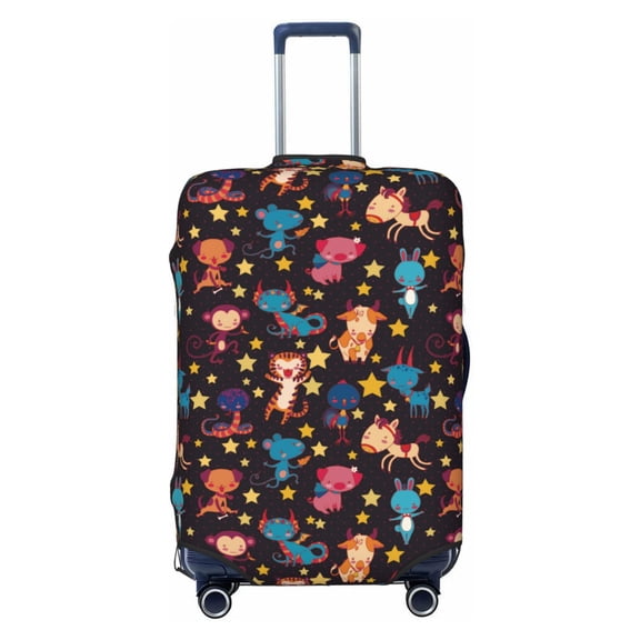 Haiem Cute Animals Luggage Cover Printed Suitcase Covers for Luggage Elastic Washable Suitcase Protector Fits 18-32 Inch Luggage-Small