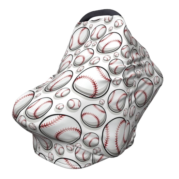 Haiem Cute Baseball Baby Nursing Cover & Nursing Poncho - Multi Use Cover for Baby Car Seat Canopy, Stroller Cover, 360°Full Privacy Breastfeeding Coverage