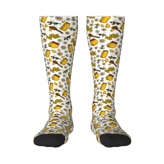 Haiem Cute Bee Socks, Funny Novelty Crazy Design Cotton Socks Sports Socks Knee High Socks For Men, Women,1Pairs - Gift For Working Friends