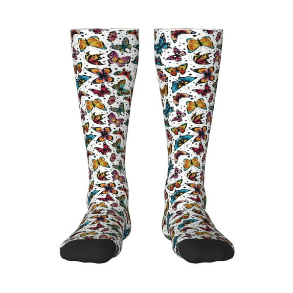 Haiem Cute Butterfly Socks, Funny Novelty Crazy Design Cotton Socks Sports Socks Knee High Socks For Men, Women,1Pairs - Gift For Working Friends