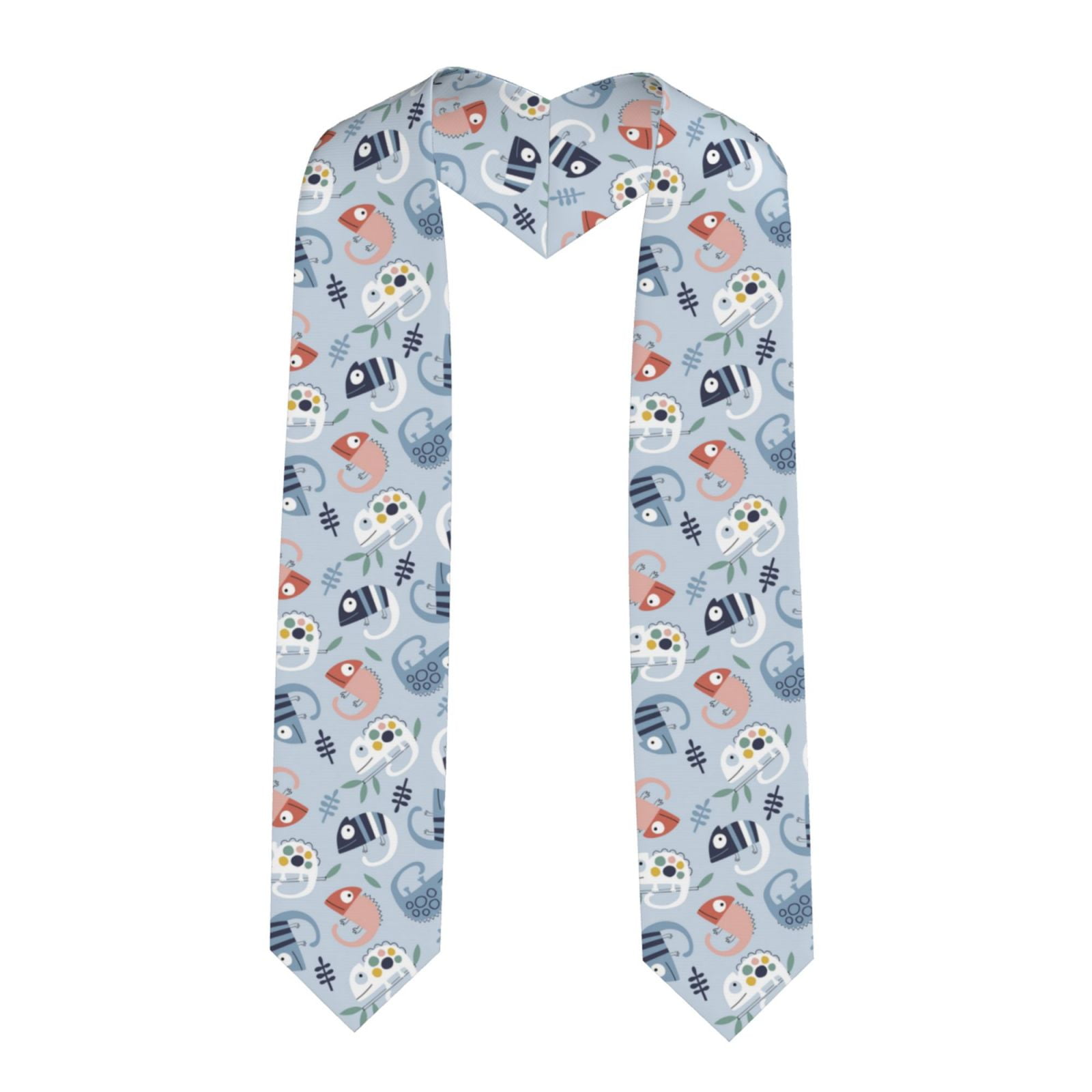 Haiem Cute Chameleons On Blue Pattern Graduation Stole 2024 | Premium ...