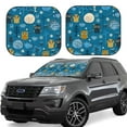 thumbnail image 1 of Haiem Cute Colorful Owls And Trees Windshield Sun Shade: Universal Foldable 2-Piece Car Front Window Sunshade - Blocks Uv Rays, And Reduces Heat,Essential Car Accessory Small, 1 of 7