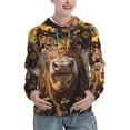 thumbnail image 1 of Haiem Cute Cow Sunflower Crown A for Women's Fashion Hoodies & Sweatshirts with Kangaroo Pocket,Hooded Sweatshirt with Eye-catching Drawstrings-XX-Large, 1 of 7