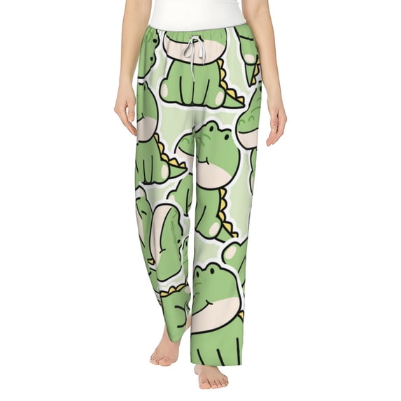 Haiem Cute Crocodile Women's Pajama Pants Ultra Lightweight Pjs Bottoms Sleepwear Bottom Pants With Pocket Drawstring-Small