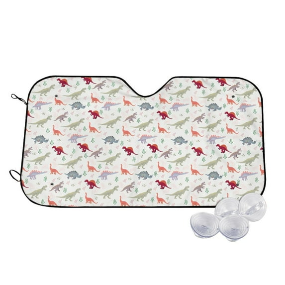 Haiem Cute Dinosaur Car Windshield Sun Shade - Blocks UV Rays Sun Visor Protector, Sunshade to Keep Your Vehicle Cool, Universal Fit SUV Van Sedan-