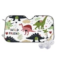 thumbnail image 1 of Haiem Cute Dinosaurs Car Windshield Sun Shade - Blocks UV Rays Sun Visor Protector, Sunshade to Keep Your Vehicle Cool, Universal Fit SUV Van Sedan-Small, 1 of 7