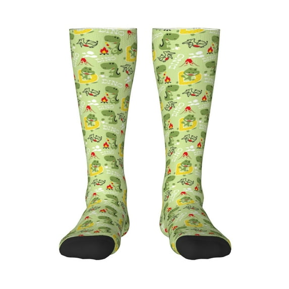 Haiem Cute Dinosaurs Cartoon Socks, Funny Novelty Crazy Design Cotton Socks Sports Socks Knee High Socks For Men, Women,1Pairs - Gift For Working Friends