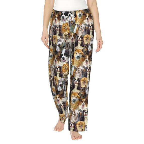 Haiem Cute Dog Women's Pajama Pants Ultra Lightweight Pjs Bottoms Sleepwear Bottom Pants With Pocket Drawstring-XX-Large