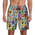 thumbnail image 1 of Haiem Cute Dogs Collage Mens Swim Trunks with Compression Liner 2 in 1 Swimming Shorts Stretch Swimwear Quick Dry,Board Shorts-X-Large, 1 of 9