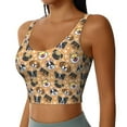 thumbnail image 1 of Haiem Cute Dogs Head Pattern Womens Sports Bra - U Neck Padded Low Impact Yoga Bra Workout Crop Top Gym Moisture-Wicking Workout Vest -, 1 of 9