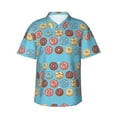 thumbnail image 1 of Haiem Cute Donut Printed Hawaiian Shirt for Men - Men’s Casual Beach Summer Shirts - Stretch Fabric with Modern Fit-Large, 1 of 9