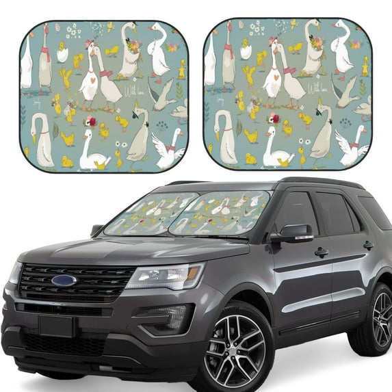 Haiem Cute Farm Birds Car Windshield Sun Shade (2 Pieces) Foldable Windshield Sun Shade Car Accessories for Truck SUV Pickup-Medium