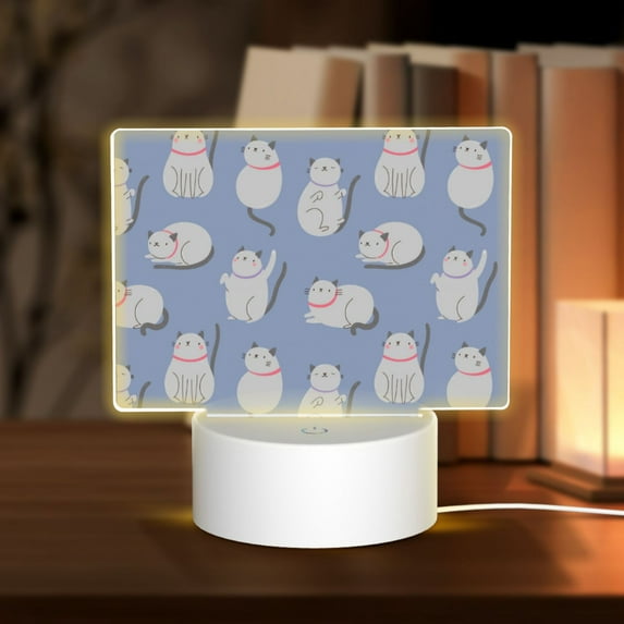 Haiem Cute Fat Cat Pattern Acrylic Night Light Gift with 3 Color ModesTouch-Sensitive LED Lamp Perfect Gift for Mother's Day, Birthday, or Christmas