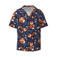 thumbnail image 1 of Haiem Cute Foxes Men's Casual Shirts Short Sleeve Button Down Shirts Fashion Textured Summer Beach Shirt-XX-Large, 1 of 7