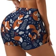 thumbnail image 1 of Haiem Cute Foxes No Front Seam Biker Shorts for Women Yoga Workout Gym Bike Shorts with Tummy Control Moisture-Wicking-Medium, 1 of 9