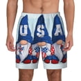 thumbnail image 1 of Haiem Cute Gnomes in USA Mens Swim Trunks with Compression Liner 2 in 1 Swimming Shorts Stretch Swimwear Quick Dry,Board Shorts-Small, 1 of 9