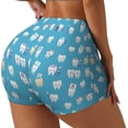 thumbnail image 1 of Haiem Cute Healthy Teeth No Front Seam Biker Shorts for Women Yoga Workout Gym Bike Shorts with Tummy Control Moisture-Wicking-Large, 1 of 9