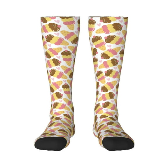 Haiem Cute Ice Cream Socks, Funny Novelty Crazy Design Cotton Socks Sports Socks Knee High Socks For Men, Women,1Pairs - Gift For Working Friends