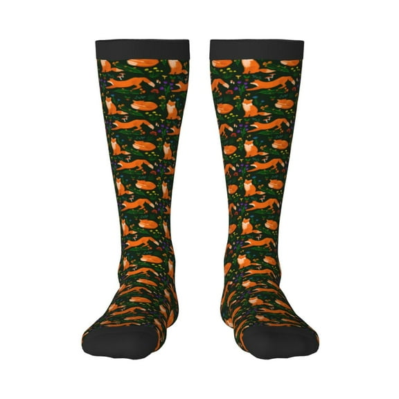 Haiem Cute Little Foxes Socks, Funny Novelty Crazy Design Cotton Socks Sports Socks Knee High Socks For Men, Women,1Pairs - Gift For Working Friends