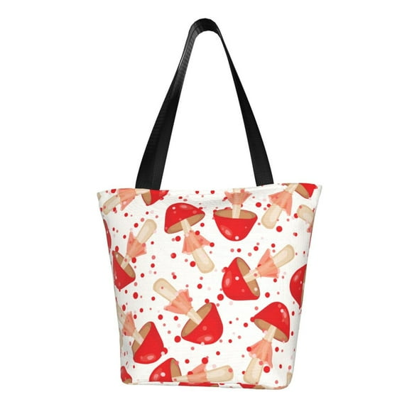 Haiem Cute Mushroom Pattern Shoulder Bag - Durable and Spacious Tote Bag,Versatile Shopping Bag