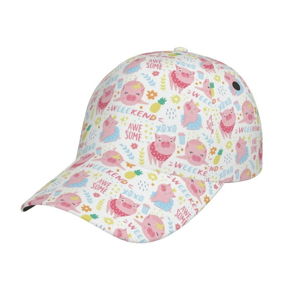 Haiem Cute Pig Baseball Cap Dad Hat Cotton Soft Adjustable Fashion Hats for Men Women Unisex Style Headwear