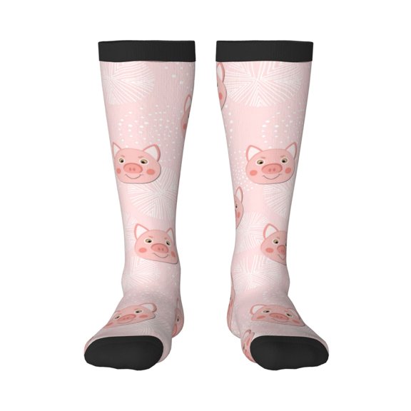 Haiem Cute Pig Face Socks, Funny Novelty Crazy Design Cotton Socks Sports Socks Knee High Socks For Men, Women,1Pairs - Gift For Working Friends