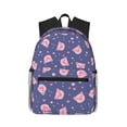 thumbnail image 1 of Haiem Cute Pig Lightweight Backpack for School, Classic Basic Water Resistant Casual Daypack for Travel with Bottle Side Pockets, 1 of 8