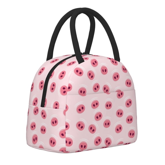 Haiem Cute Pig Nose Printed Lunch Bag Women, Lunch Box Lunch Bag for Women, Small Leakproof Cute Lunch Tote Large Capacity Reusable Insulated Cooler Lunch Container