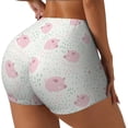 thumbnail image 1 of Haiem Cute Pigs No Front Seam Biker Shorts for Women Yoga Workout Gym Bike Shorts with Tummy Control Moisture-Wicking-Small, 1 of 9