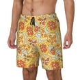 thumbnail image 1 of Haiem Cute Pizza In Various Mens Swim Trunks with Compression Liner 2 in 1 Swimming Shorts Stretch Swimwear Quick Dry,Board Shorts-XX-Large, 1 of 9