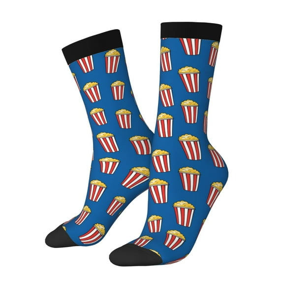 Haiem Cute Popcorn Pattern Crew Socks – Soft & Durable Moisture-wicking Socks, Stay-Up Fit for Business, Work, and Casual Wear Size 5-11