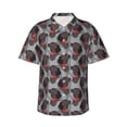 thumbnail image 1 of Haiem Cute Puppy Black Printed Hawaiian Shirt for Men - Men’s Casual Beach Summer Shirts - Stretch Fabric with Modern Fit-Medium, 1 of 9