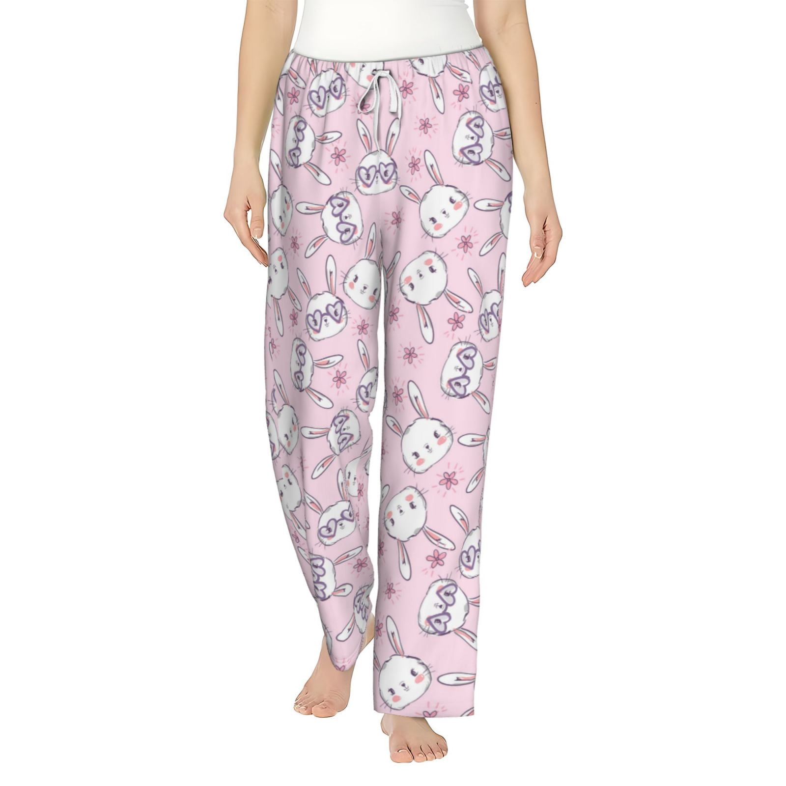 Haiem Cute Rabbit Flower Women's Pajama Pants Ultra Lightweight Pjs ...
