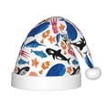 thumbnail image 1 of Haiem Cute Sea Animals Pattern Santa Hat Confortable Velvet Christmas Hat for Christmas Party Favors Fit for Adults and Kids, 1 of 6