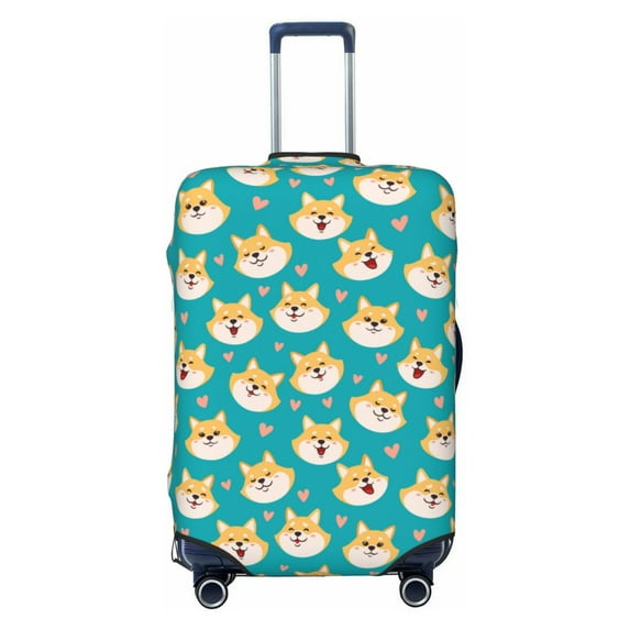 Haiem Cute Shiba1 Luggage Cover Printed Suitcase Covers for Luggage Elastic Washable Suitcase Protector Fits 18-32 Inch Luggage-Medium