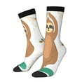 thumbnail image 1 of Haiem Cute Sloth In Yoga Pose Tree Pattern Crew Socks – Soft & Durable Moisture-wicking Socks, Stay-Up Fit for Business, Work, and Casual Wear Size 5-11, 1 of 6