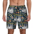 thumbnail image 1 of Haiem Cute Sloth Mens Swim Trunks with Compression Liner 2 in 1 Swimming Shorts Stretch Swimwear Quick Dry,Board Shorts-Large, 1 of 9